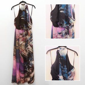 Abstract patterned summer maxi dress